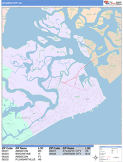 Atlantic City Digital Map Color Cast Style